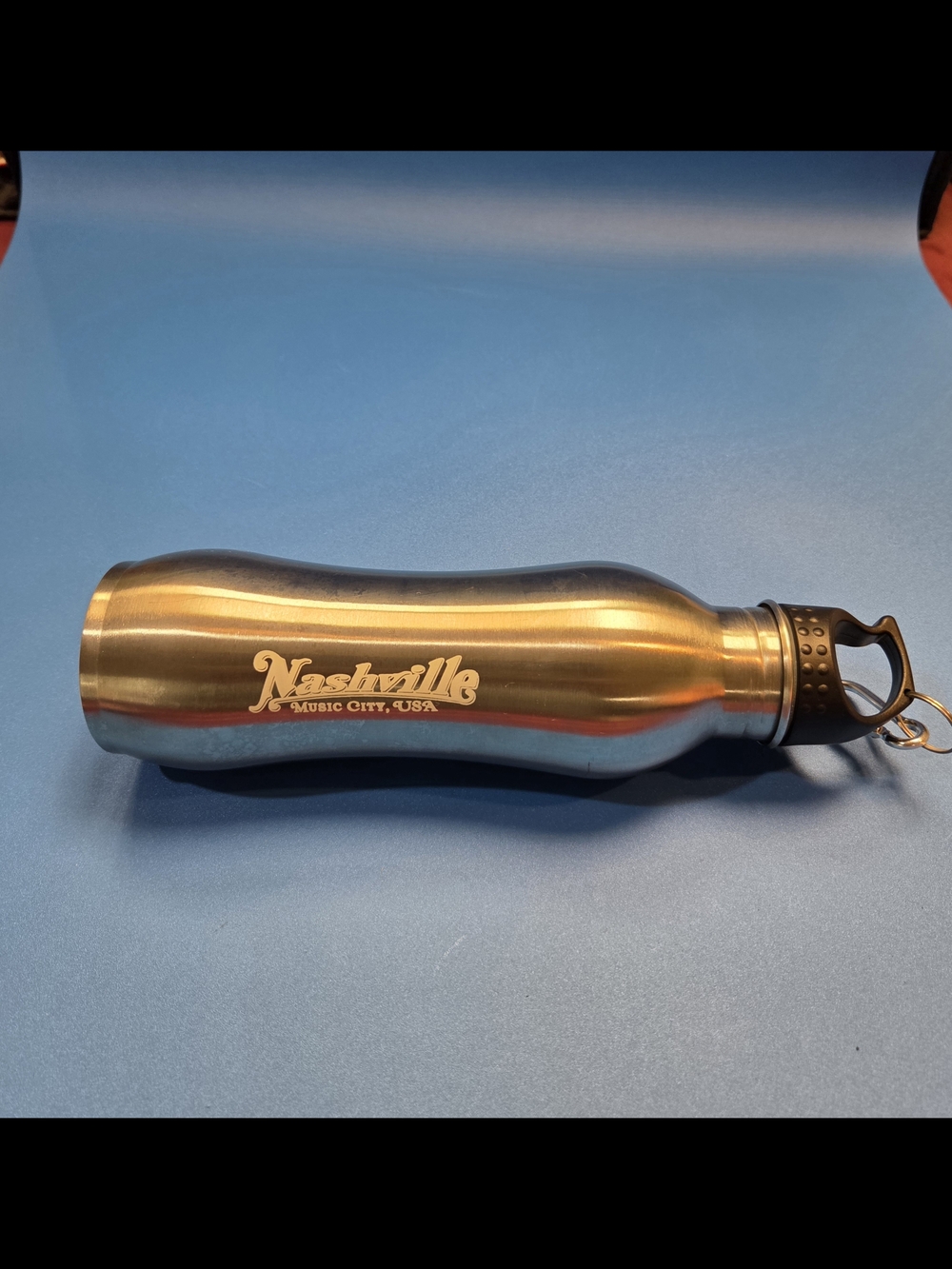 Nashville Stainless Steel Water Bottle with Black Cap